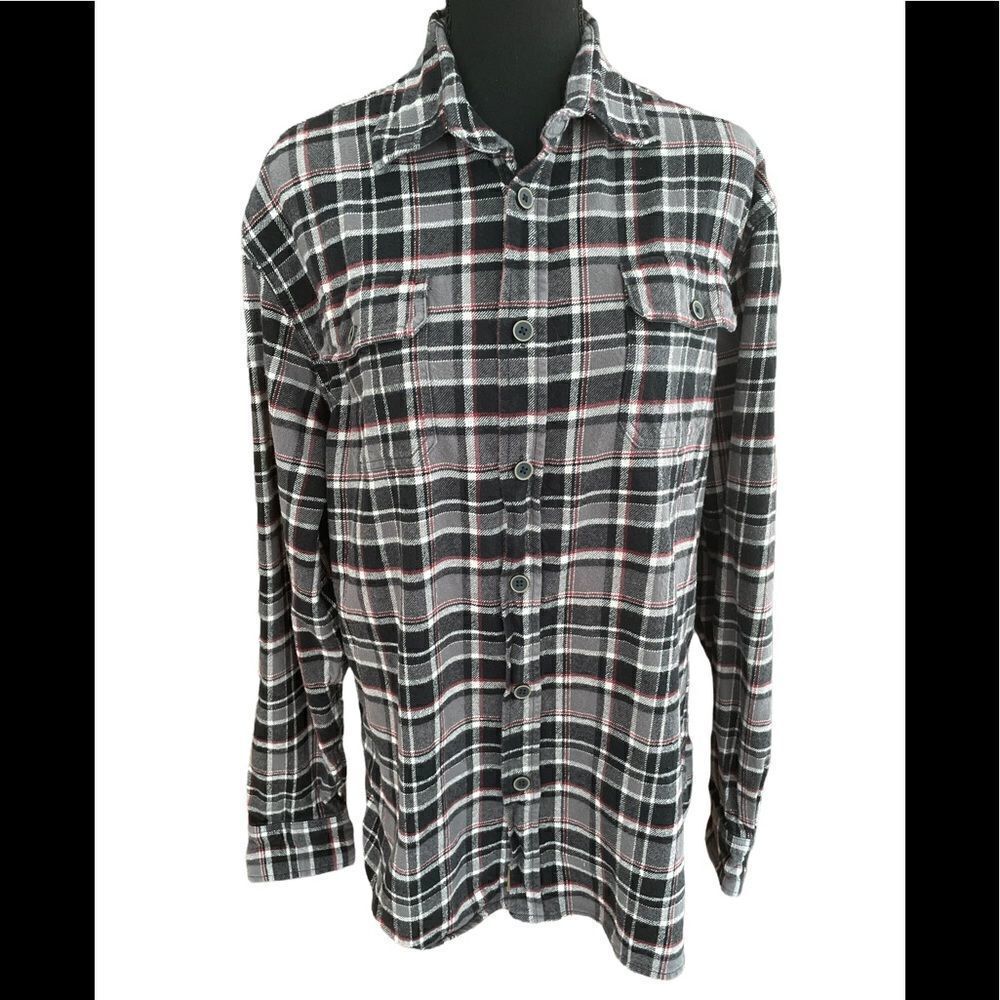 Jachs Men's Brawny Layer Button Up Flannel Shirt 974954 Size LT .